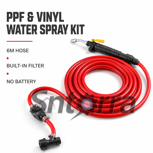 Sntorra 6 m red hose with black spray gun and inline filter, pressure tank accessory